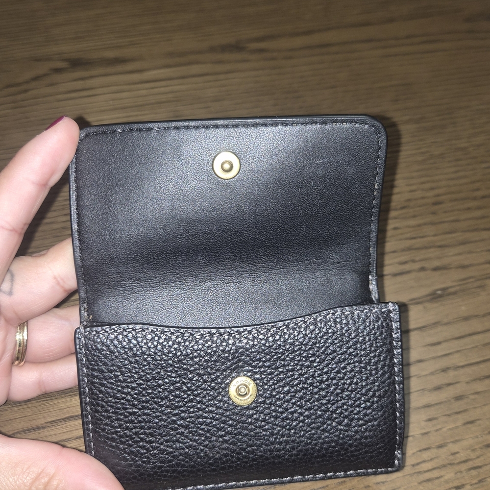 Coach Leather Card Holder with Gold Accent - Picture 2 of 4